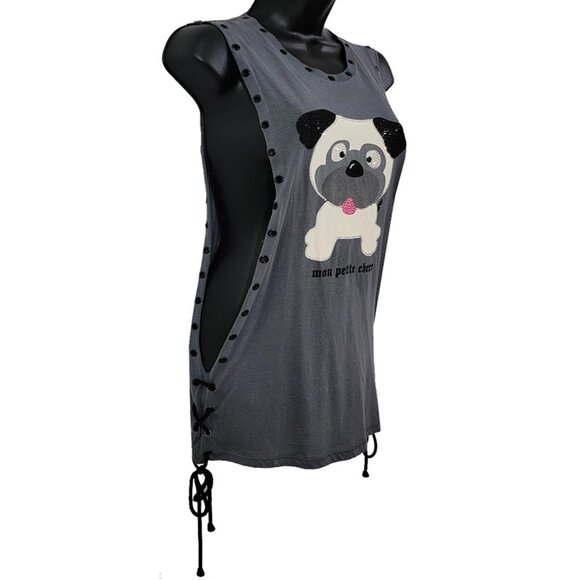 Mom Petit Cherie Women's Gray Sleeveless Tank Top - Picture 5 of 9